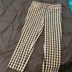 Black and white cotton crop pants